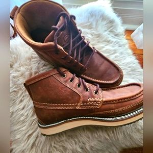 Ariat mens lace-up work boots soft medium brown size 7